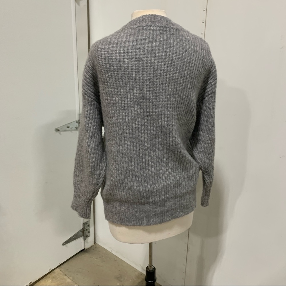 Steve‎ Madden Gray Chunky Knit Cardigan Oversized Button Front Sweater Med 2340 - Picture 4 of 12